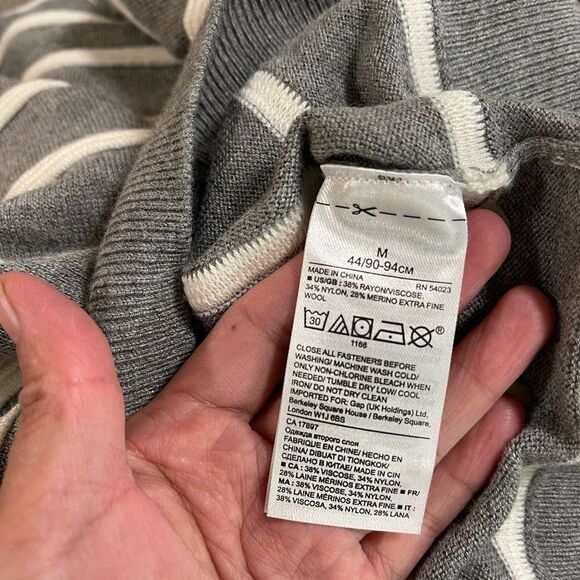 Banana Republic gray with white stripe sweater - Picture 7 of 10